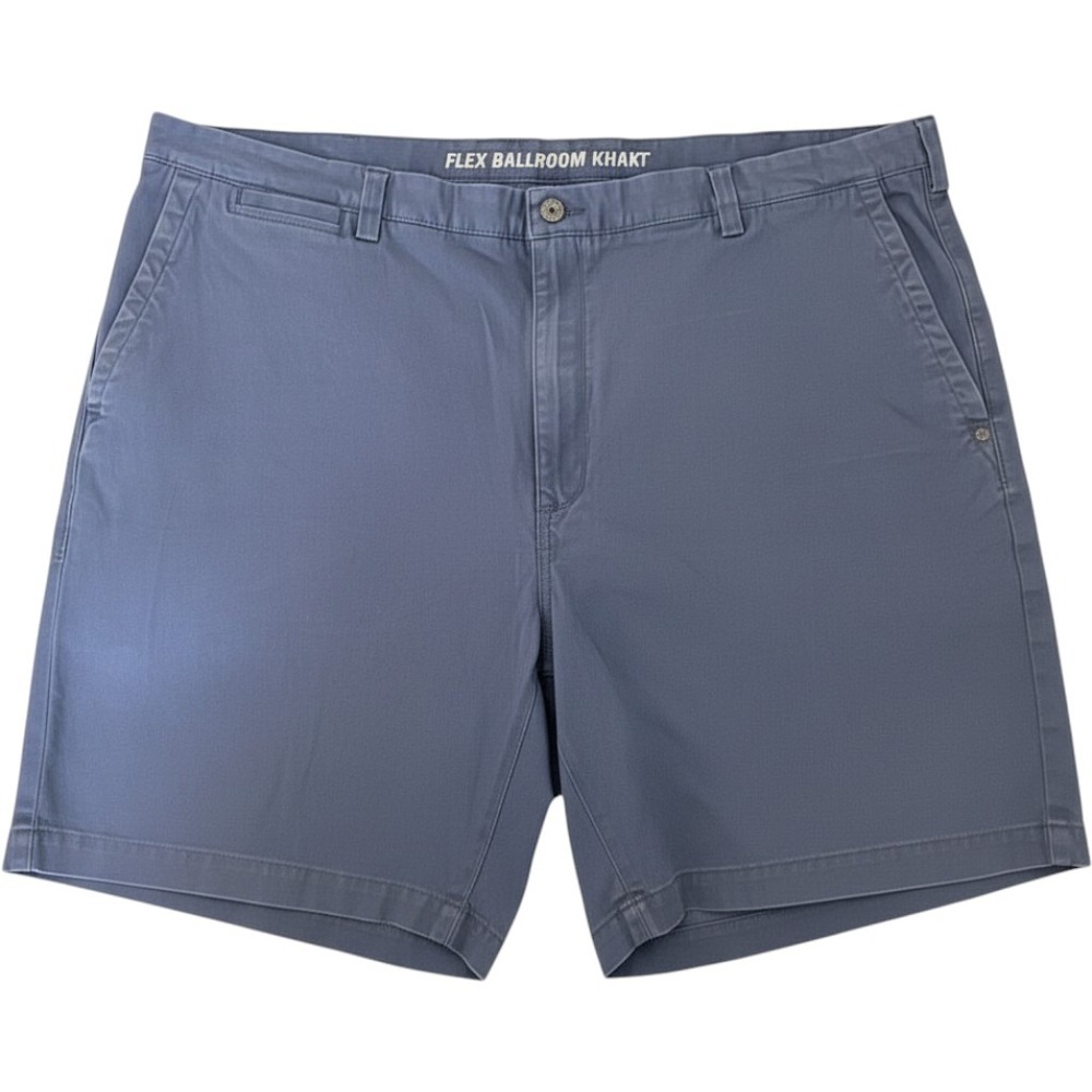 Duluth Trading Co Flex Ballroom Khaki Shorts Mens 44 Relaxed Fit Slate Blue